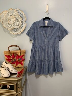 Japna 100% cotton striped medium dress